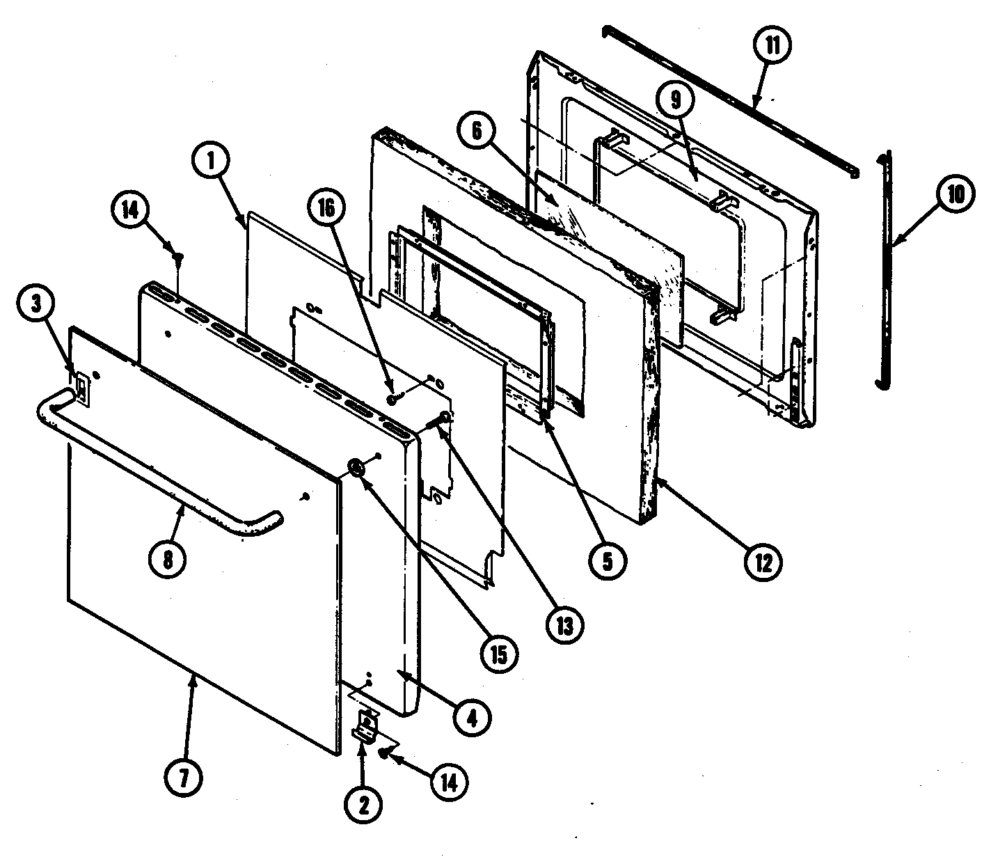 Maytag CWE4700BCE door (lower) (cwe5500) (cwe5500bcb) (cwe5500bce) diagram