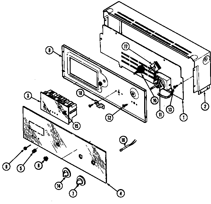 Maytag CWG3510BAB control panel diagram