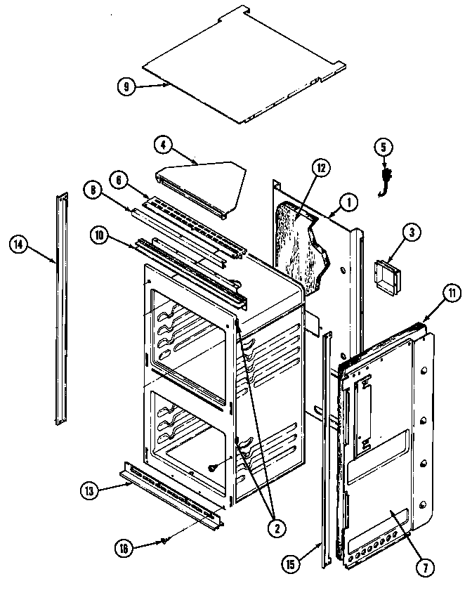 Maytag CWG3510BAB body diagram