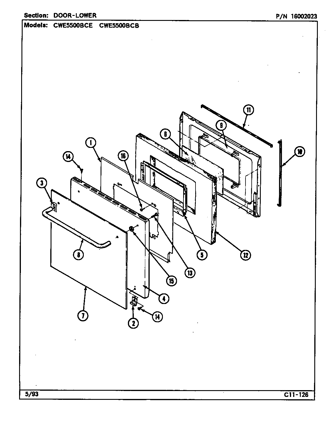 Maytag CWE4020BCB control panel diagram