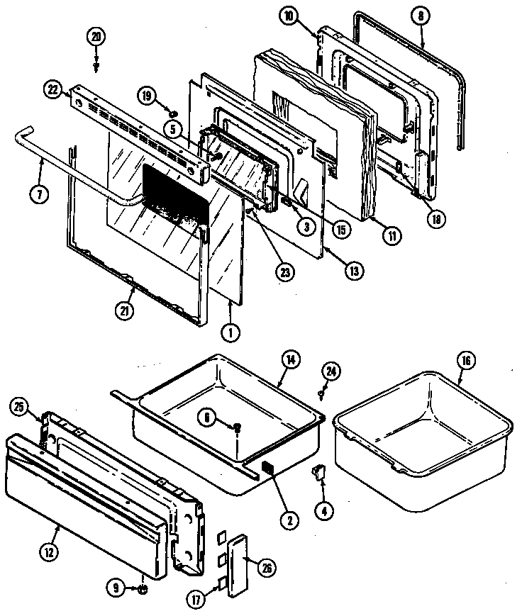 Maytag CRE7700ADL door/drawer diagram