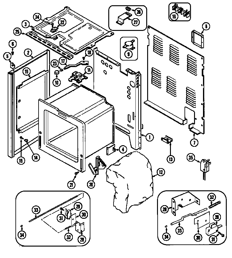 Maytag CRE9600ADL body diagram