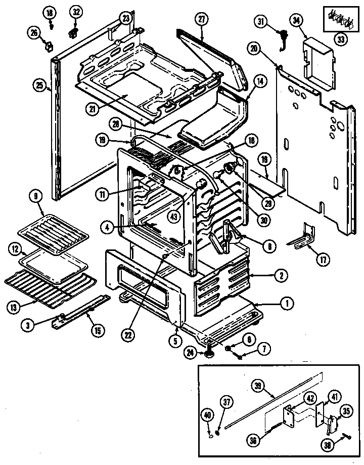 Maytag CRG7400BAW body diagram