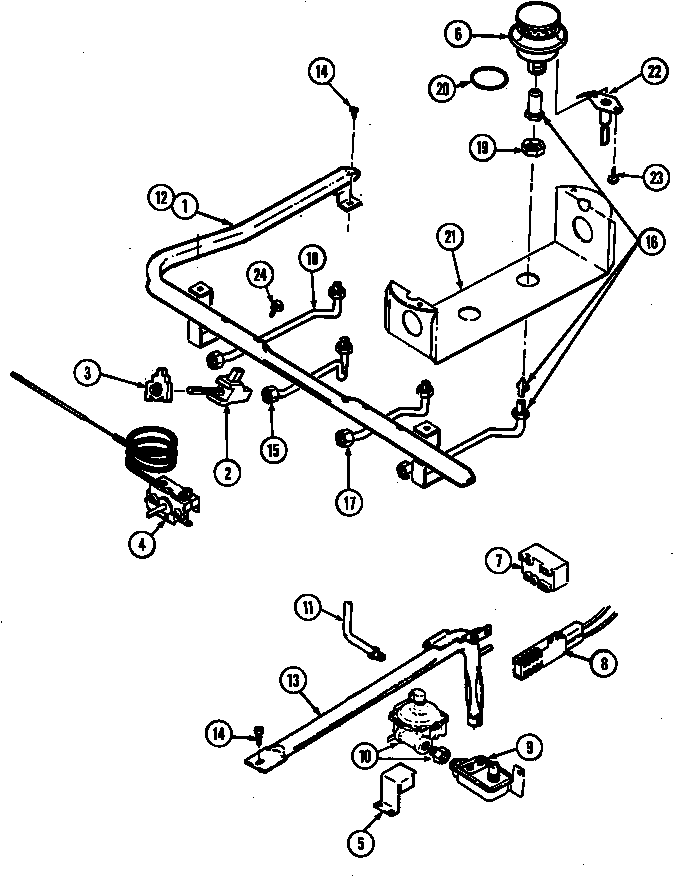Maytag CRG7400BAW gas controls diagram