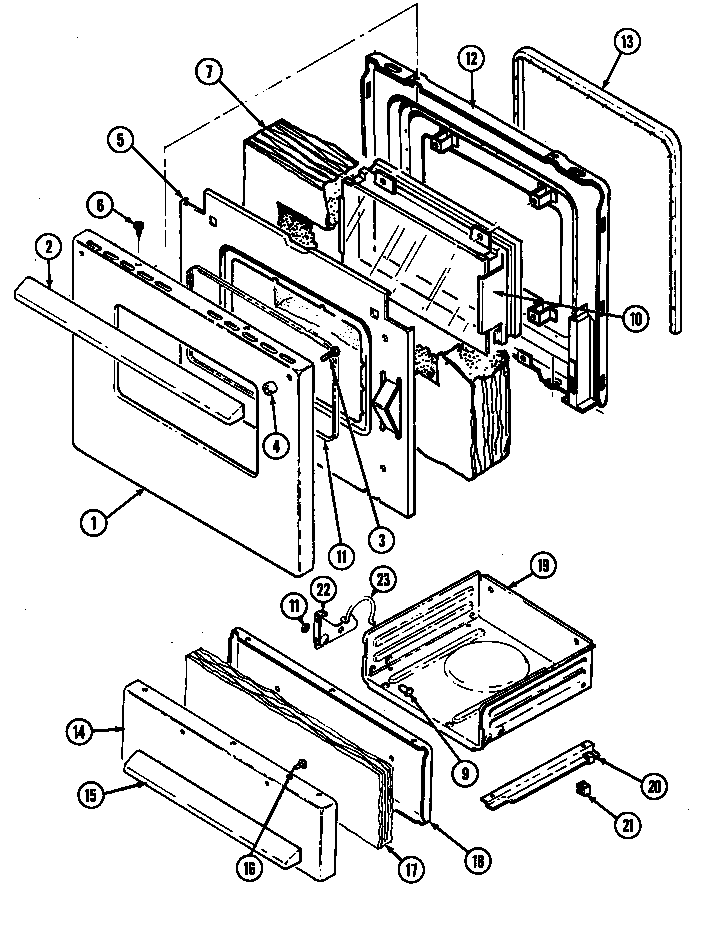 Maytag CRG7400BAW door/drawer diagram