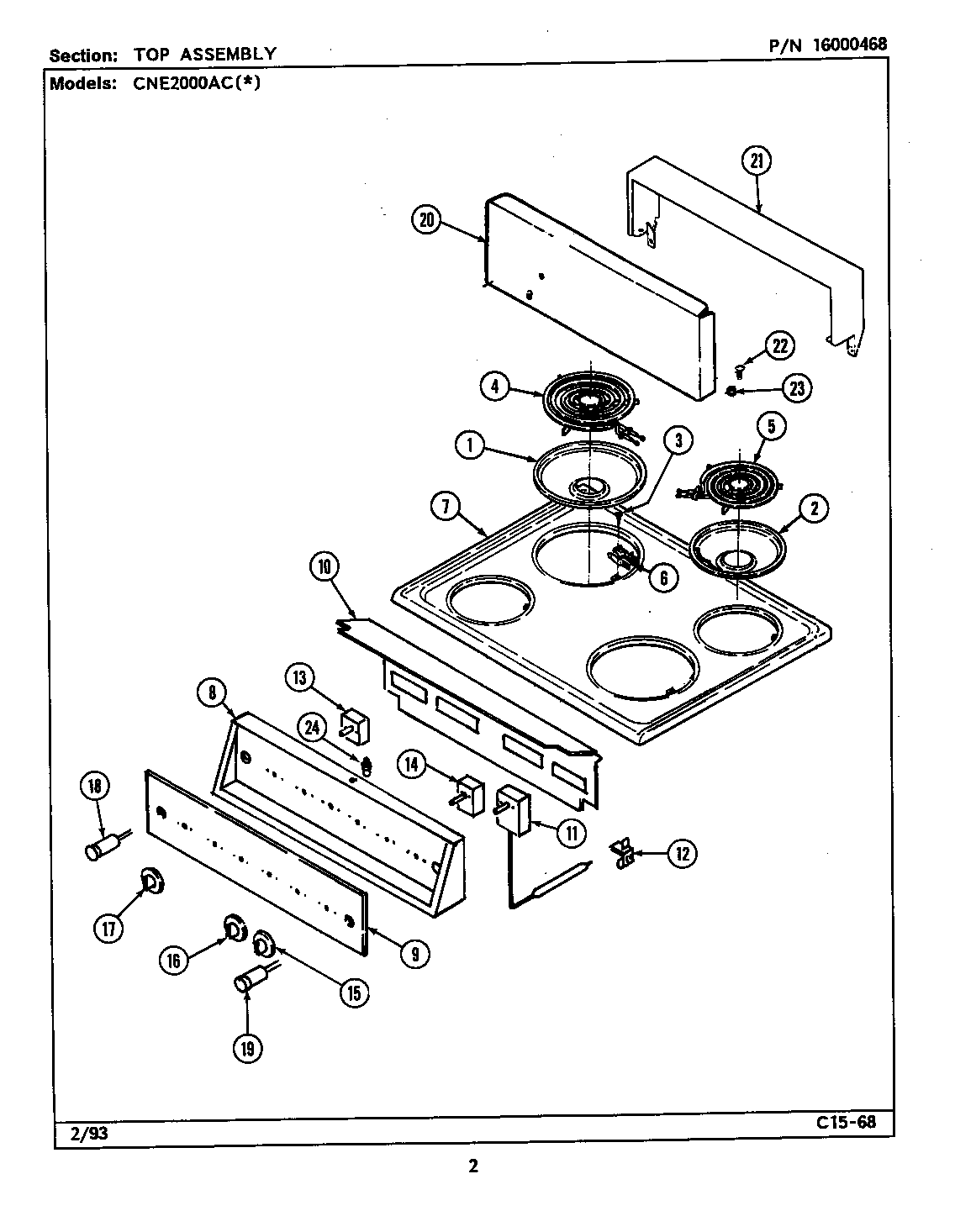 Maytag CNE2000ACL top assembly diagram