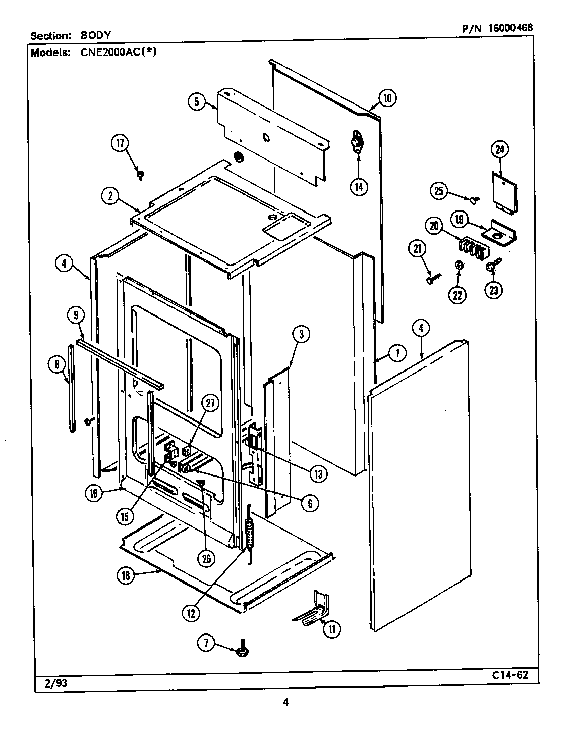 Maytag CNE2000ACL body diagram