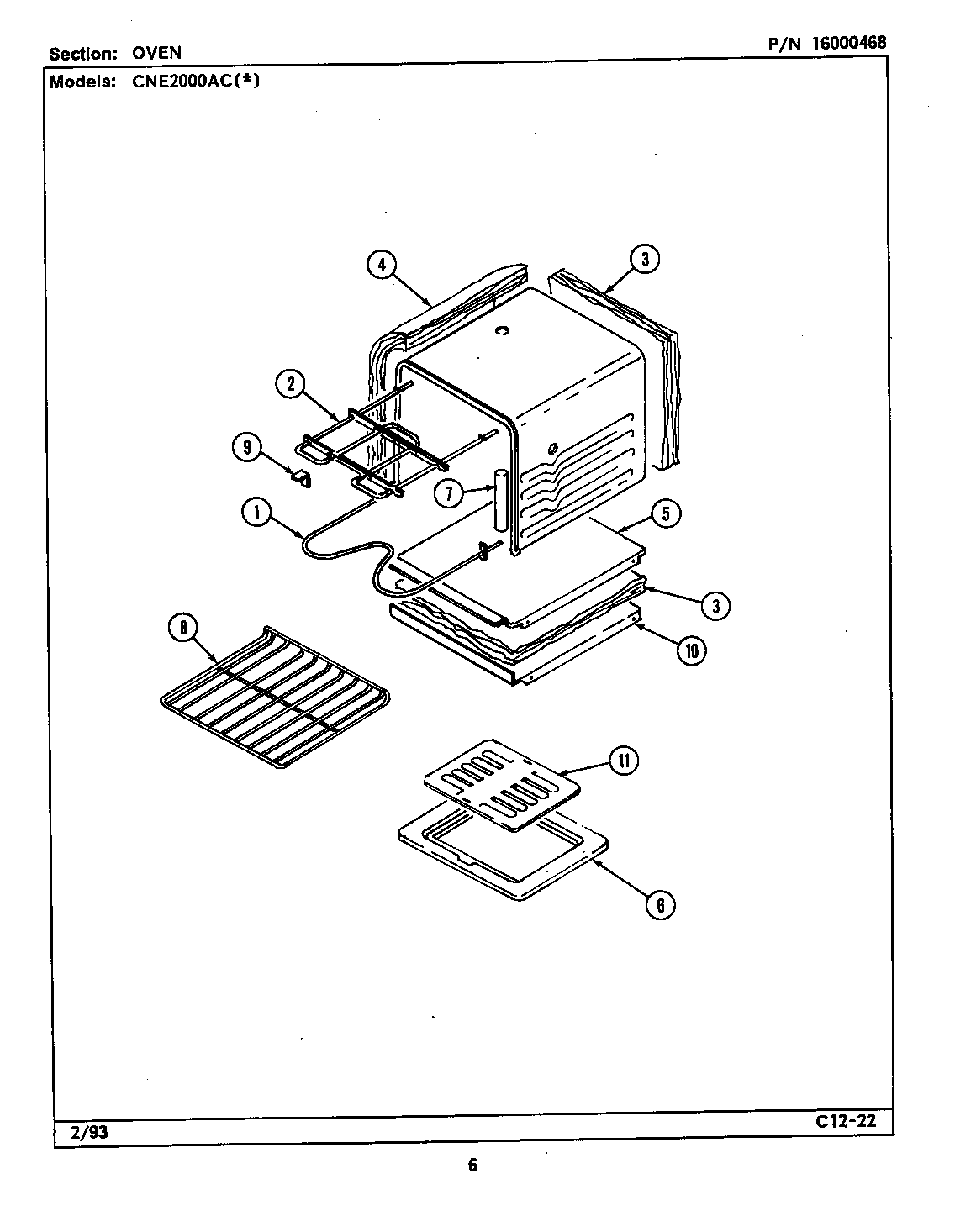 Maytag CNE2000ACL oven diagram
