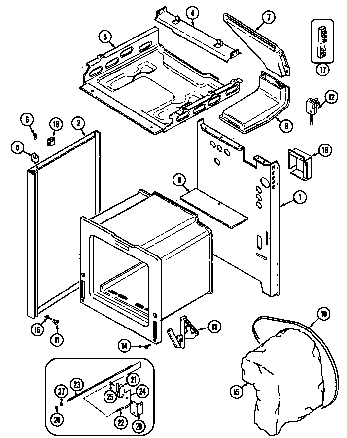 Maytag CRG7400AAW body diagram