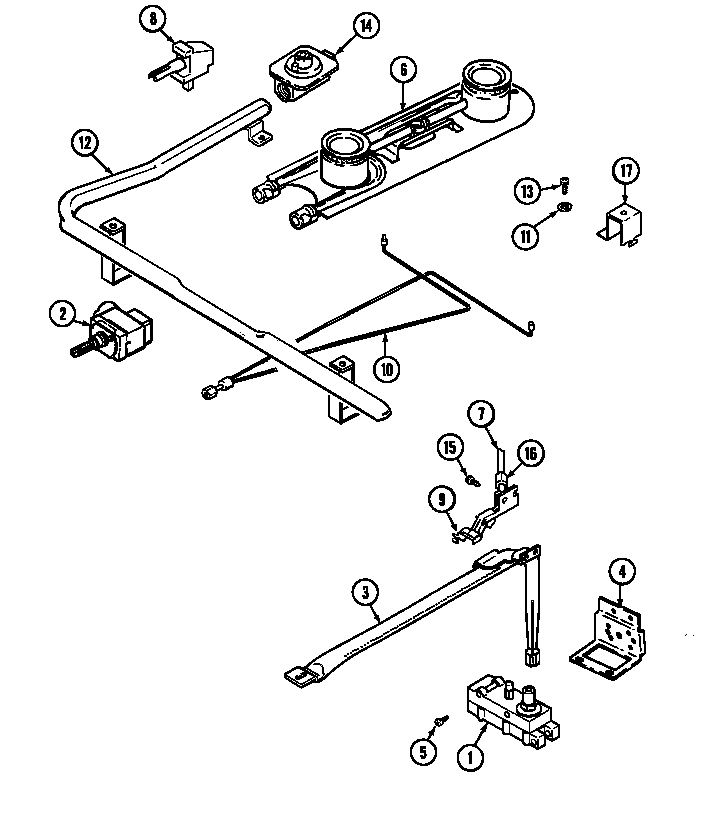 Maytag CRG7400AAW gas controls (crp5300ax*) (crp5300axl) (crp5300axw) diagram