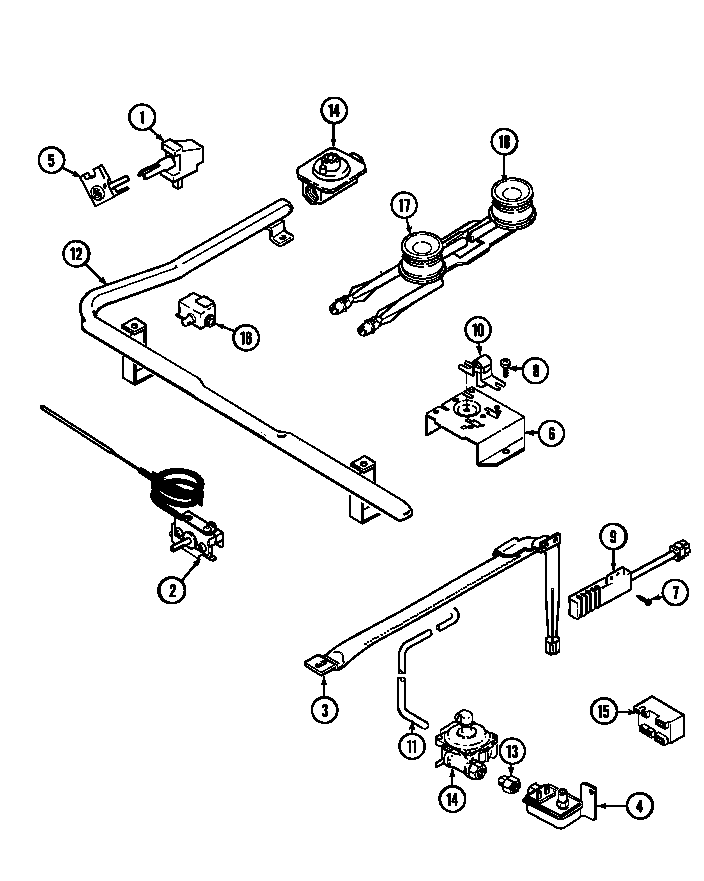 Maytag CRG7400AAW gas controls (crg7400aa*) (crg7400aal) (crg7400aaw) diagram