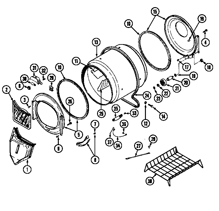 Maytag LDG9824AAE tumbler (lde9824acm & ldg9824aam) (lde9824acm) (ldg9824aam) diagram