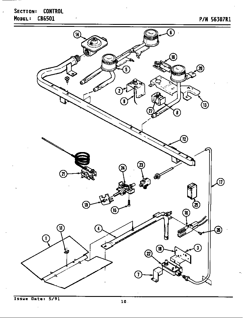Maytag CBG501 control diagram