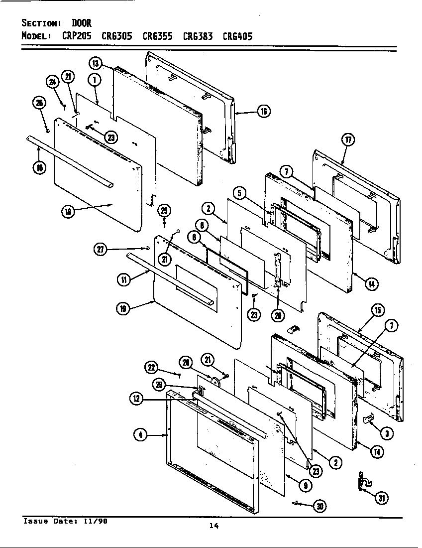 Maytag CRP205 door diagram