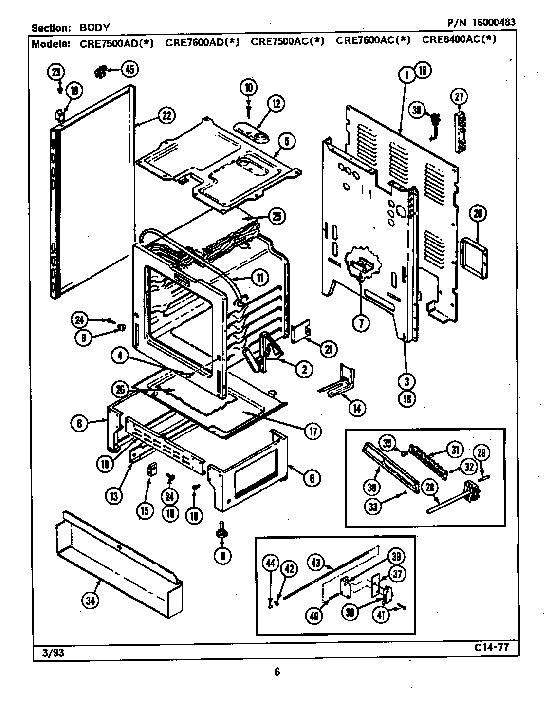 Maytag CRE7500ADA body (cre7500acl) (cre7500acw) (cre7500adl) (cre7500adw) diagram