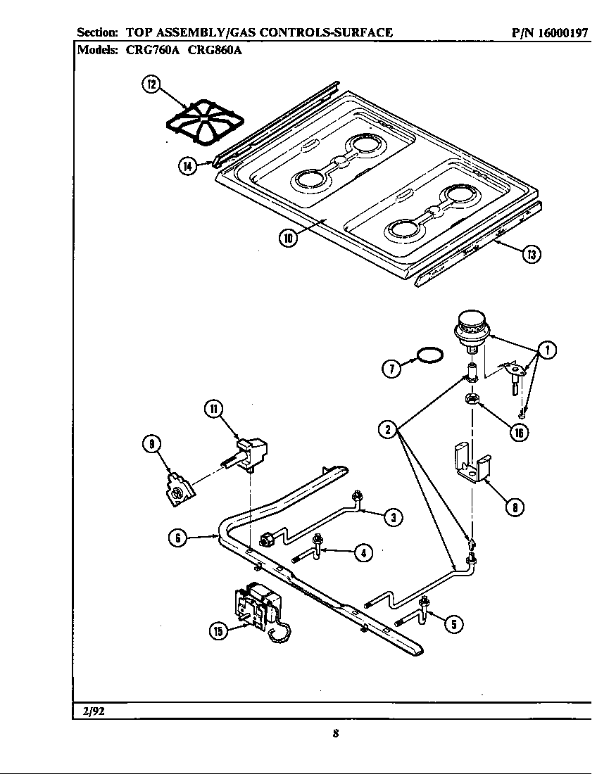 Maytag LCRG860 top assembly (*crg760a *crg860a) (bcrg860a) (crg760a) (crg860a) (lcrg760a) (lcrg860a) diagram