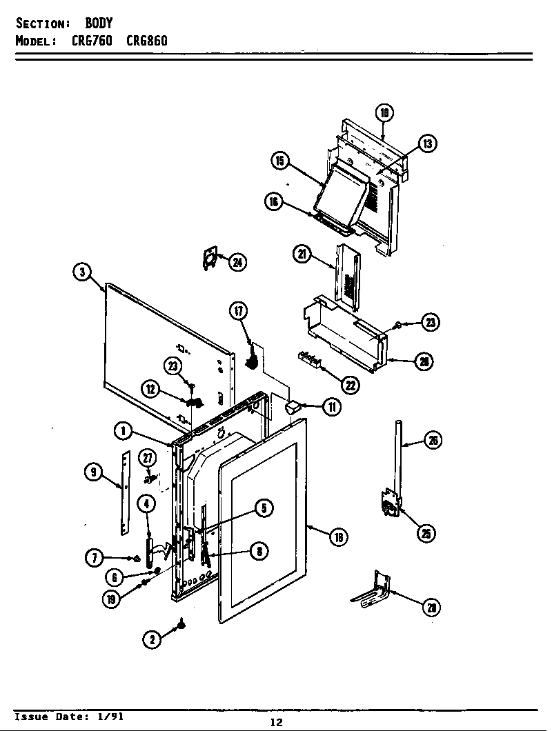Maytag LCRG860 body (*crg760 *crg860) (bcrg860) (crg760) (crg860) (lcrg760) (lcrg860) diagram
