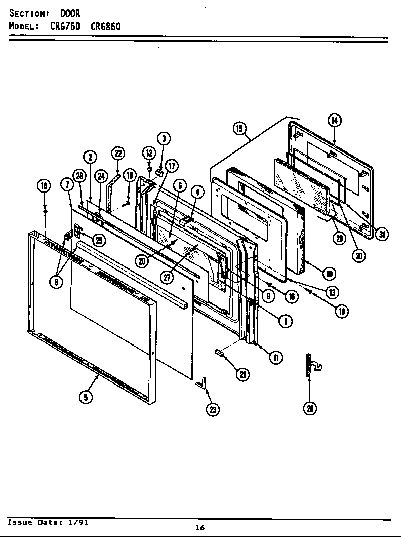 Maytag LCRG860 door (*crg760 *crg860) (bcrg860) (crg760) (crg860) (lcrg760) (lcrg860) diagram