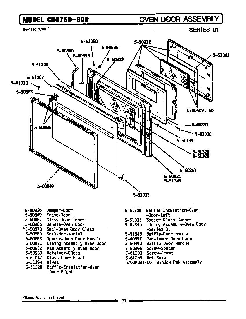 Maytag GCRG750 oven door assembly diagram