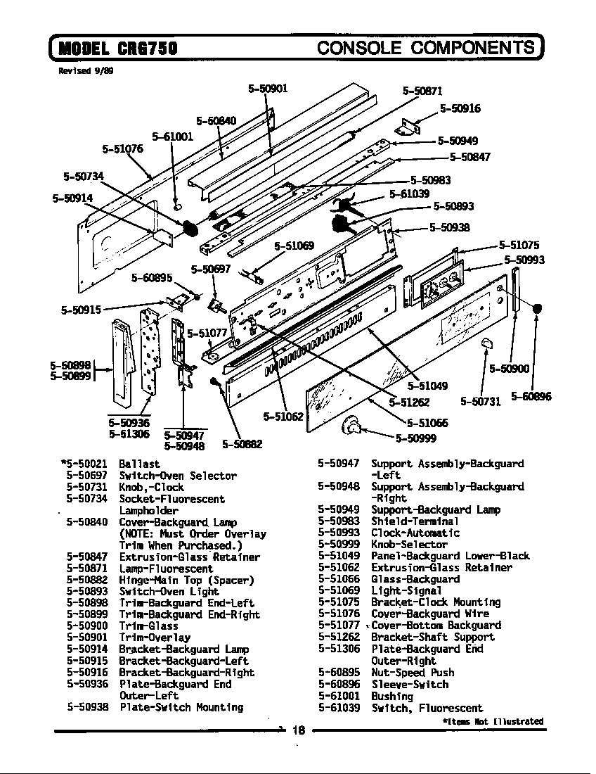 Maytag GCRG750 control panel diagram