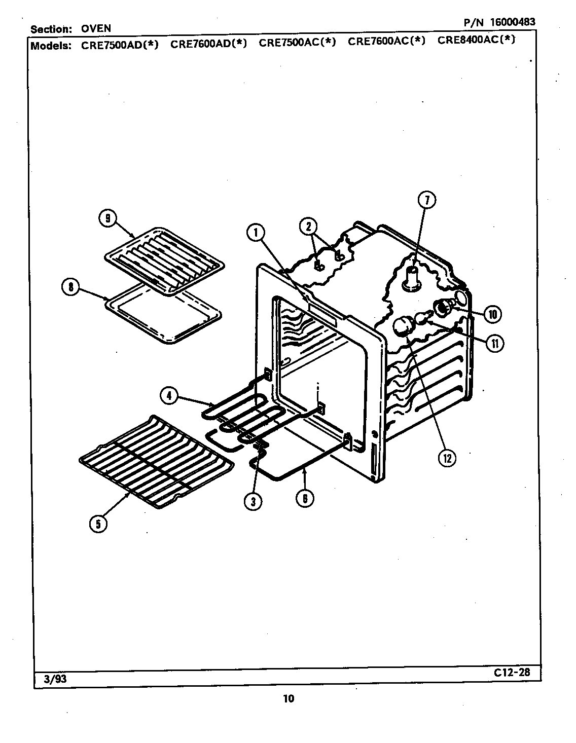 Maytag CRE8400ACL oven diagram