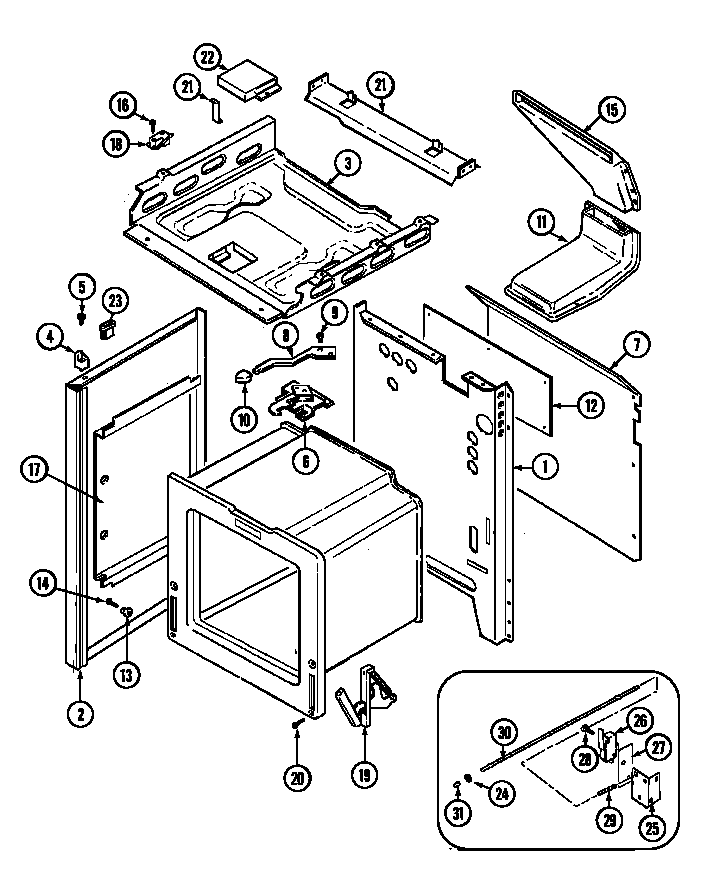 Maytag CRG9600AAW body diagram