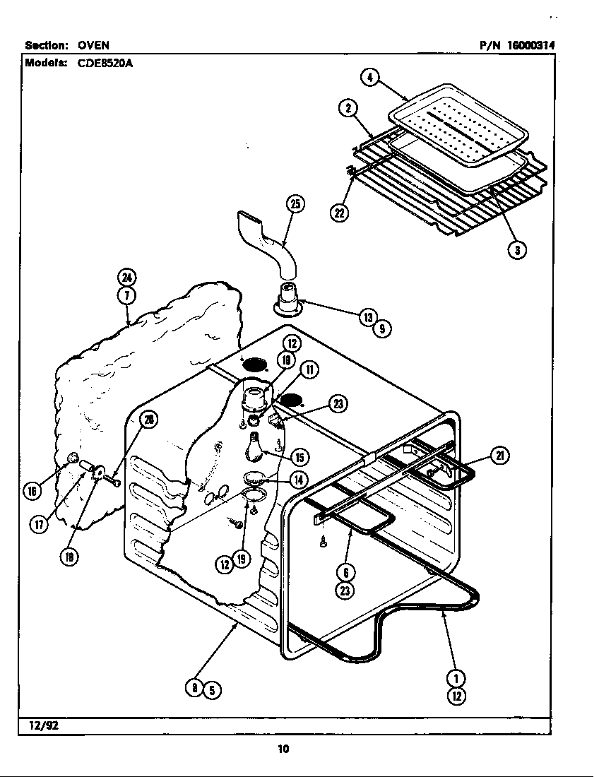 Maytag CDE8520ACB oven diagram