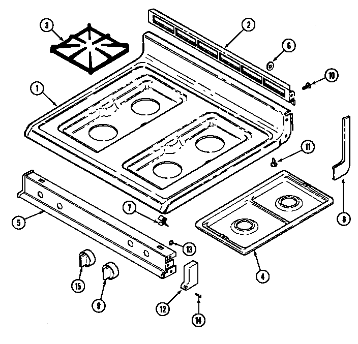 Maytag CRG8400AAL top assembly diagram