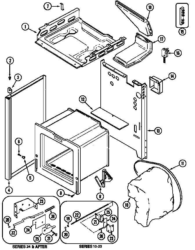 Maytag CRG8400AAL body diagram