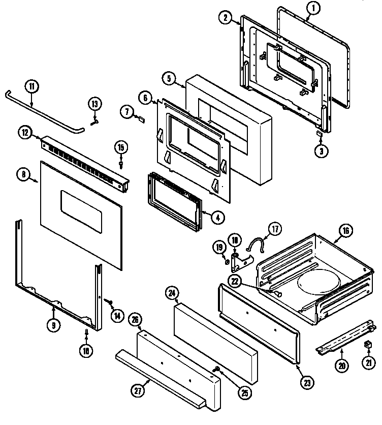 Maytag CRG8400AAL door/drawer diagram