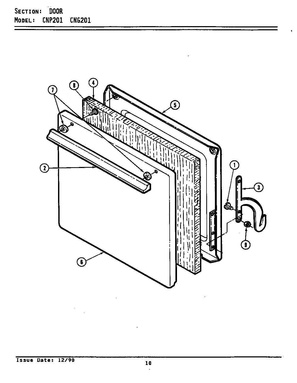 Maytag CNG2010AAL door diagram