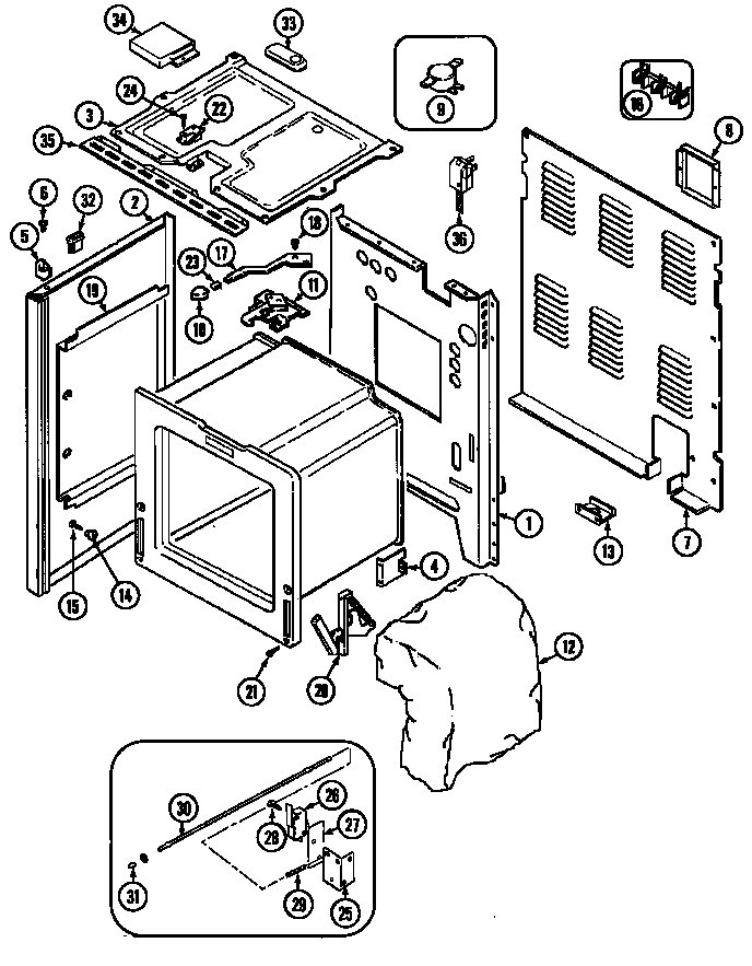 Maytag CRE8700ADW body diagram