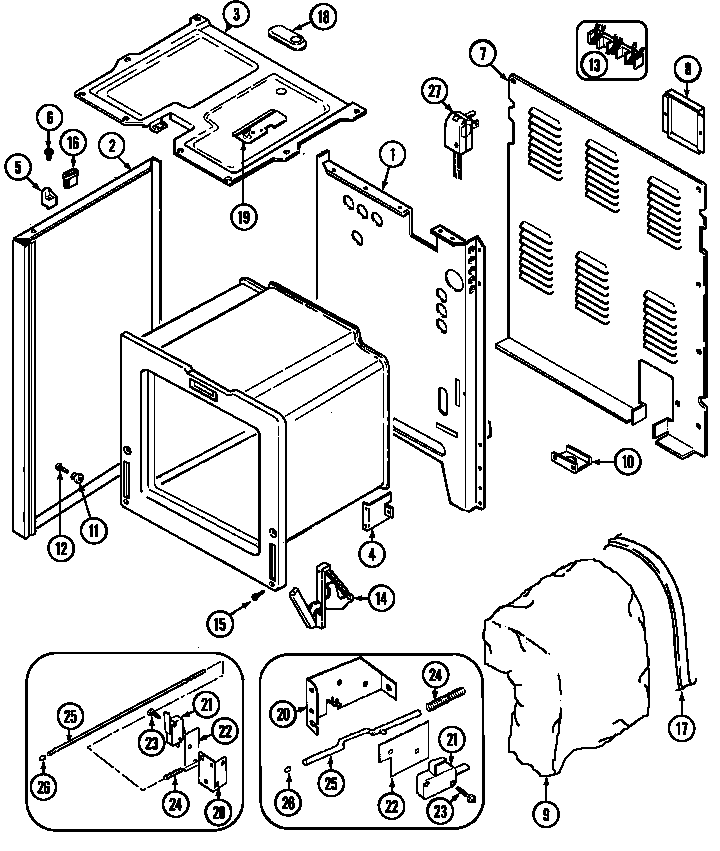 Maytag CRE7700BDL body diagram