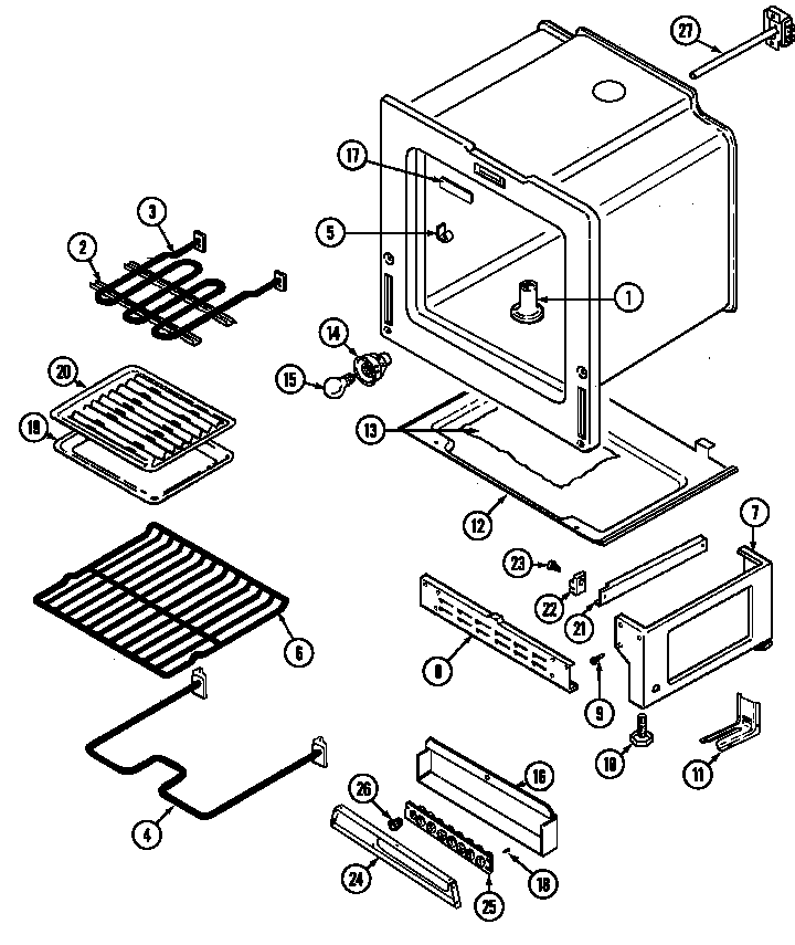 Maytag CRE7700BDL oven/base diagram