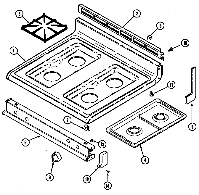 Maytag CRG9700AAL top assembly diagram