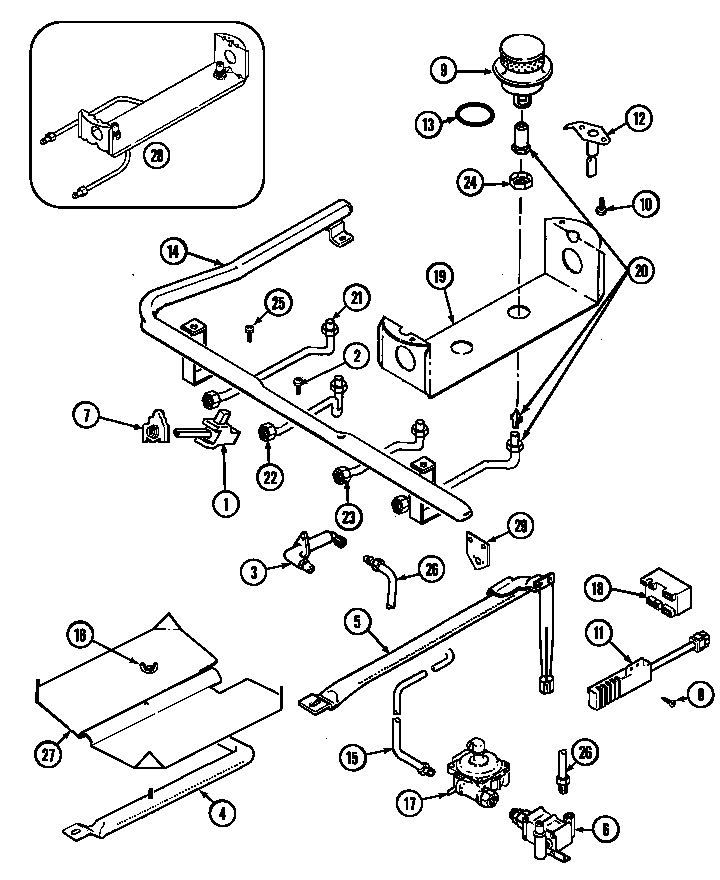 Maytag CRG9700AAL gas controls diagram