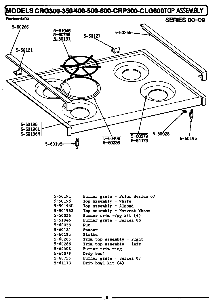 Maytag LCRG300 top assembly diagram