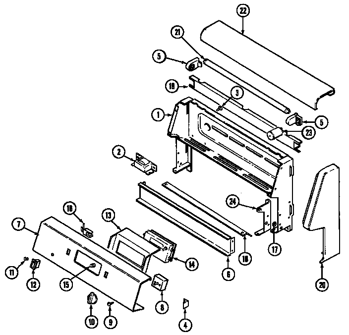 Maytag CRE9500BDL control panel diagram