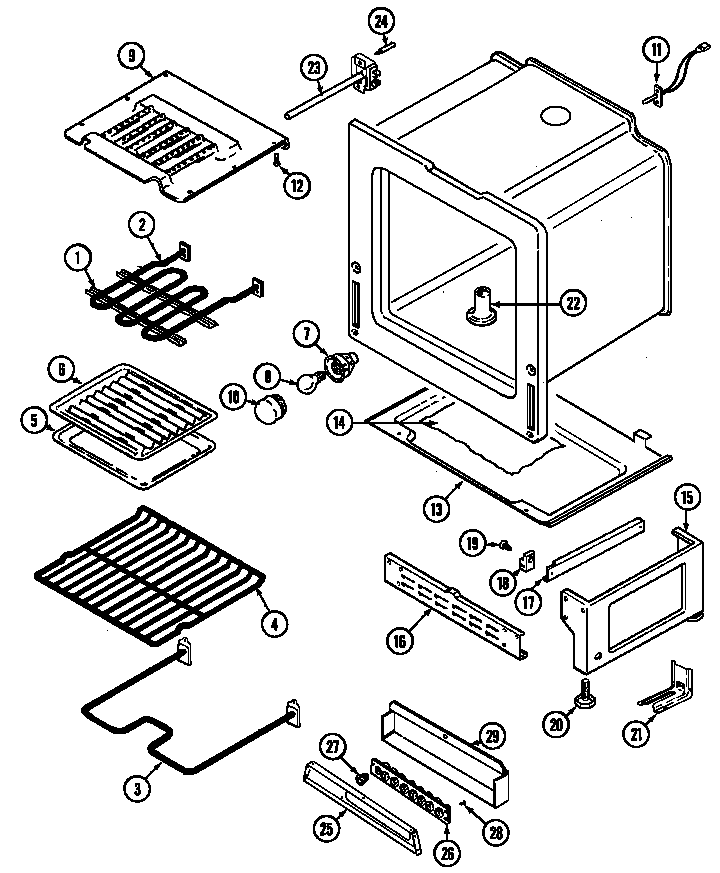 Maytag CRE9500BDL oven/base diagram