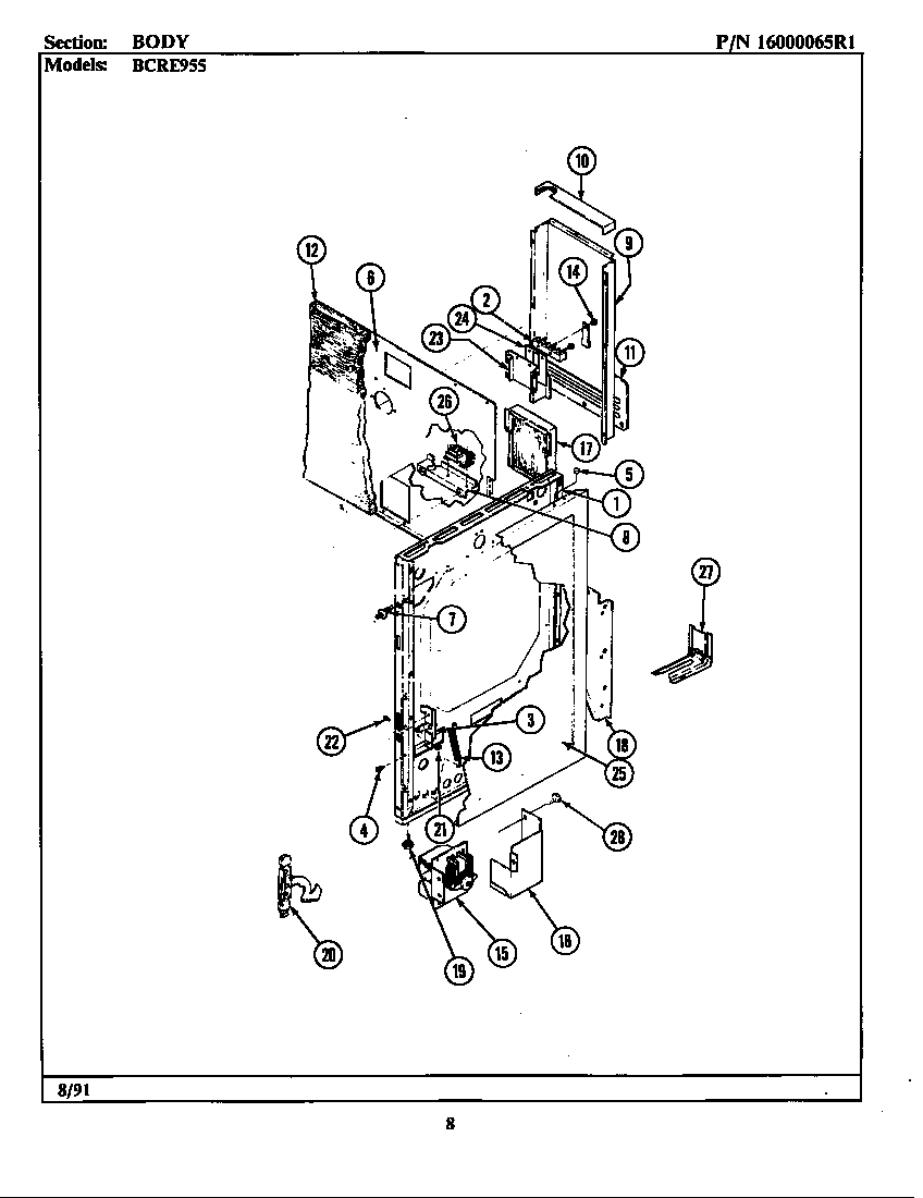 Maytag CRE955 body (bcre955) diagram