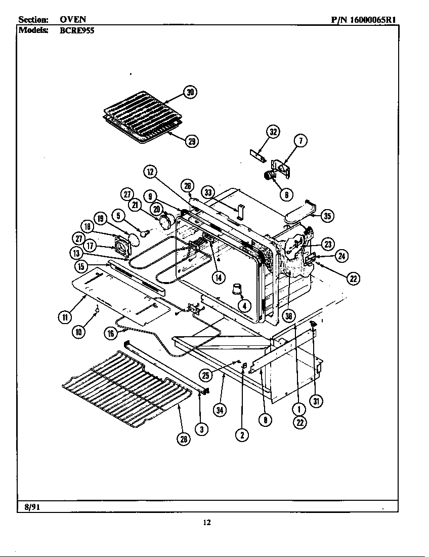 Maytag CRE955 oven diagram