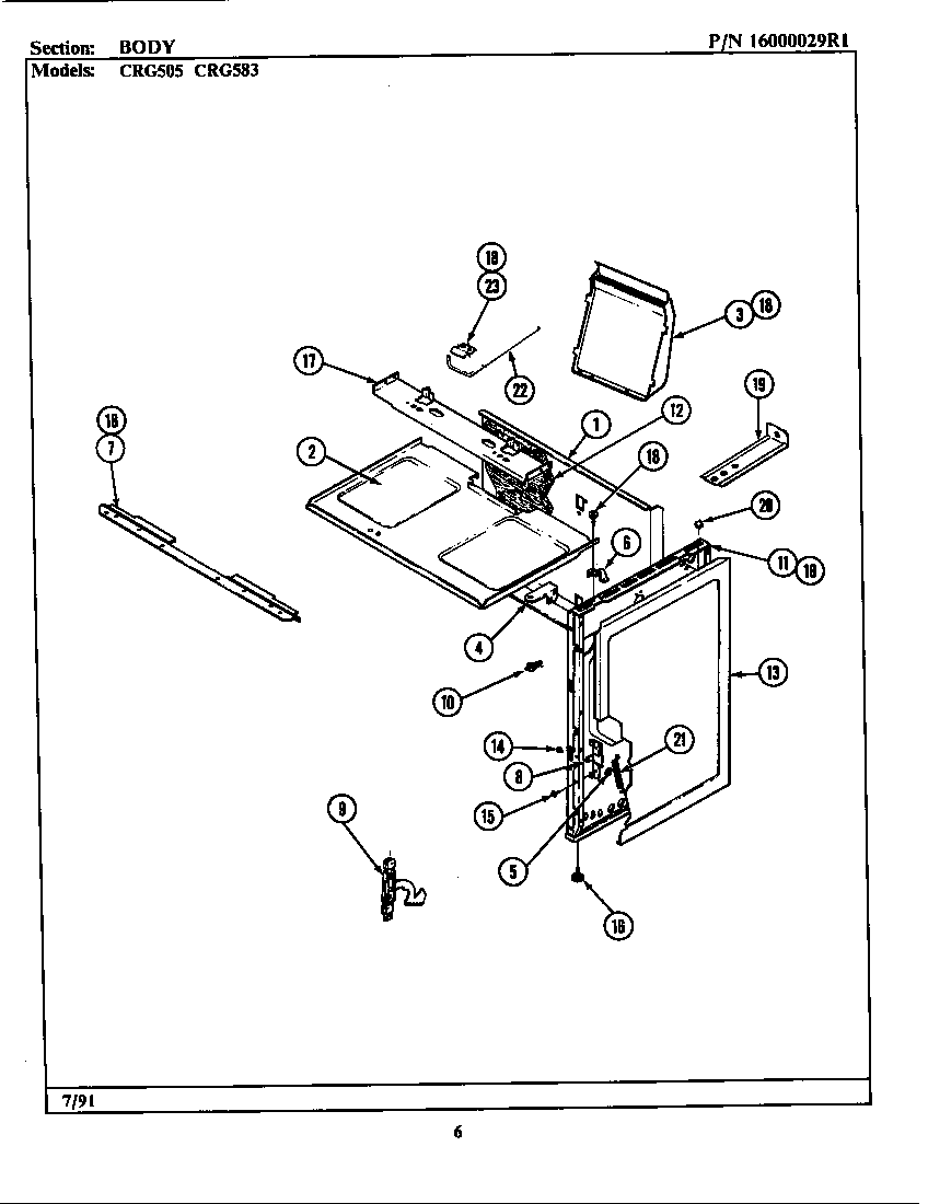 Maytag LCRG583 body diagram