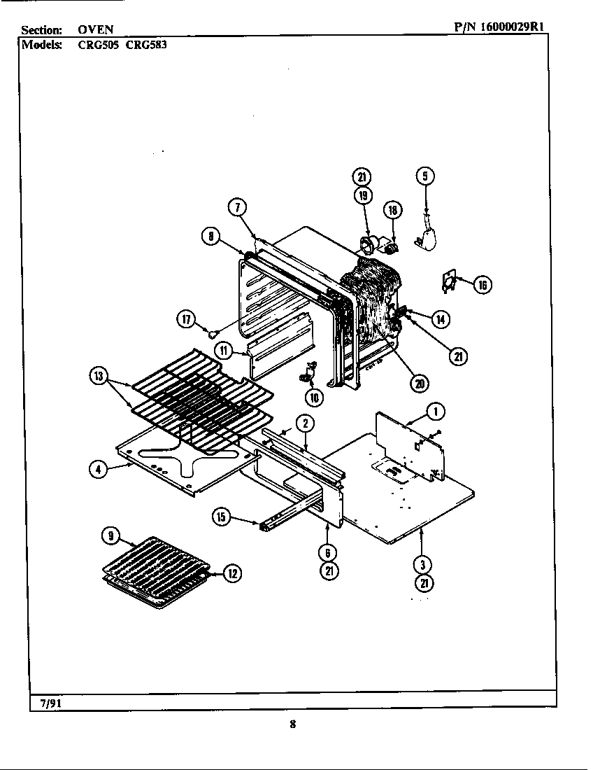 Maytag LCRG583 oven diagram