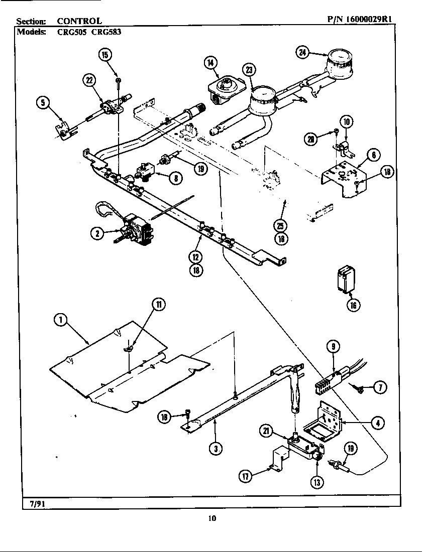 Maytag LCRG583 control diagram