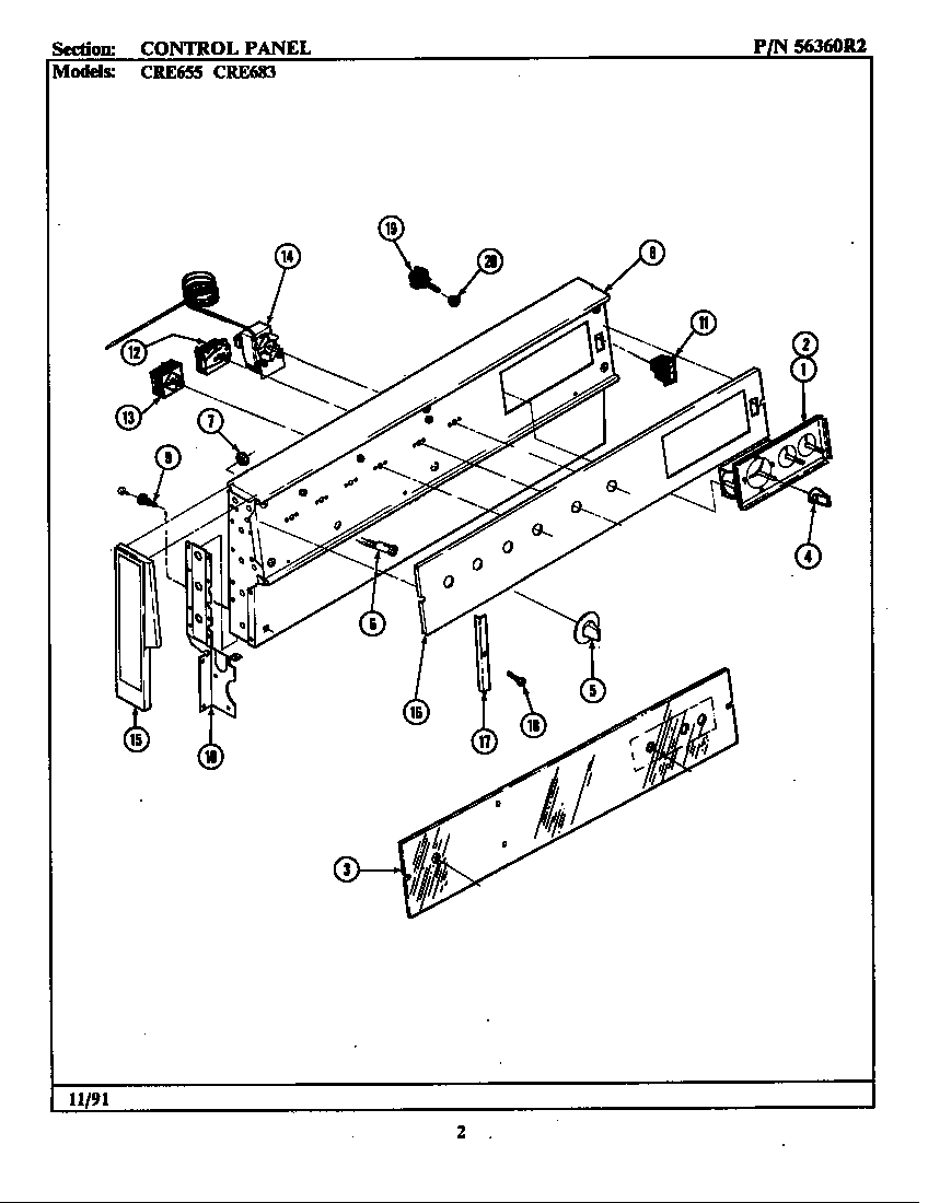 Maytag LCRE655 control panel diagram