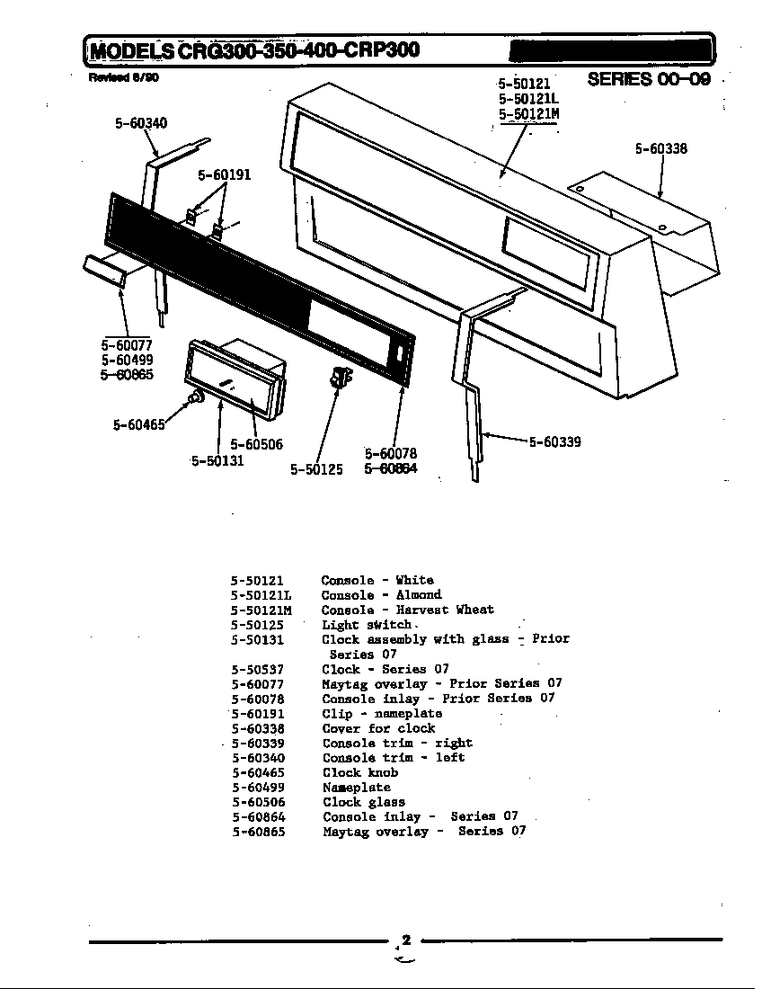 Maytag GCRG382 control panel diagram