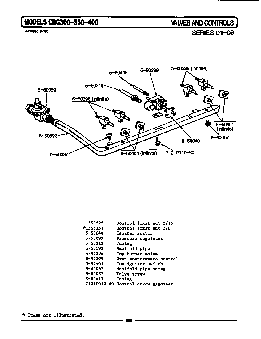 Maytag GCRG382 valves & controls diagram