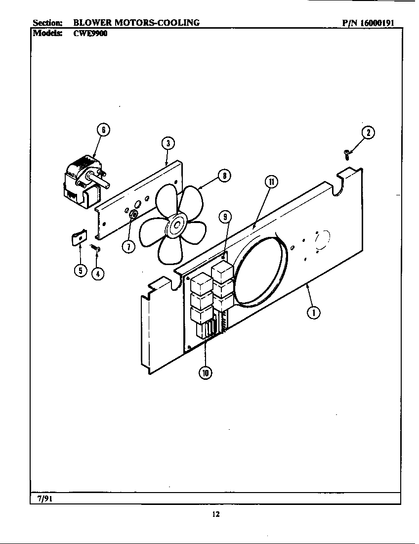 Maytag CWE9900 blower motors-cooling diagram