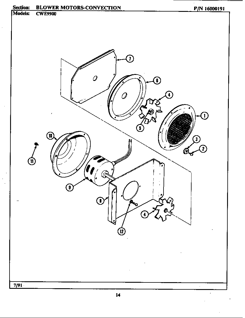 Maytag CWE9900 blower motors-convecton diagram