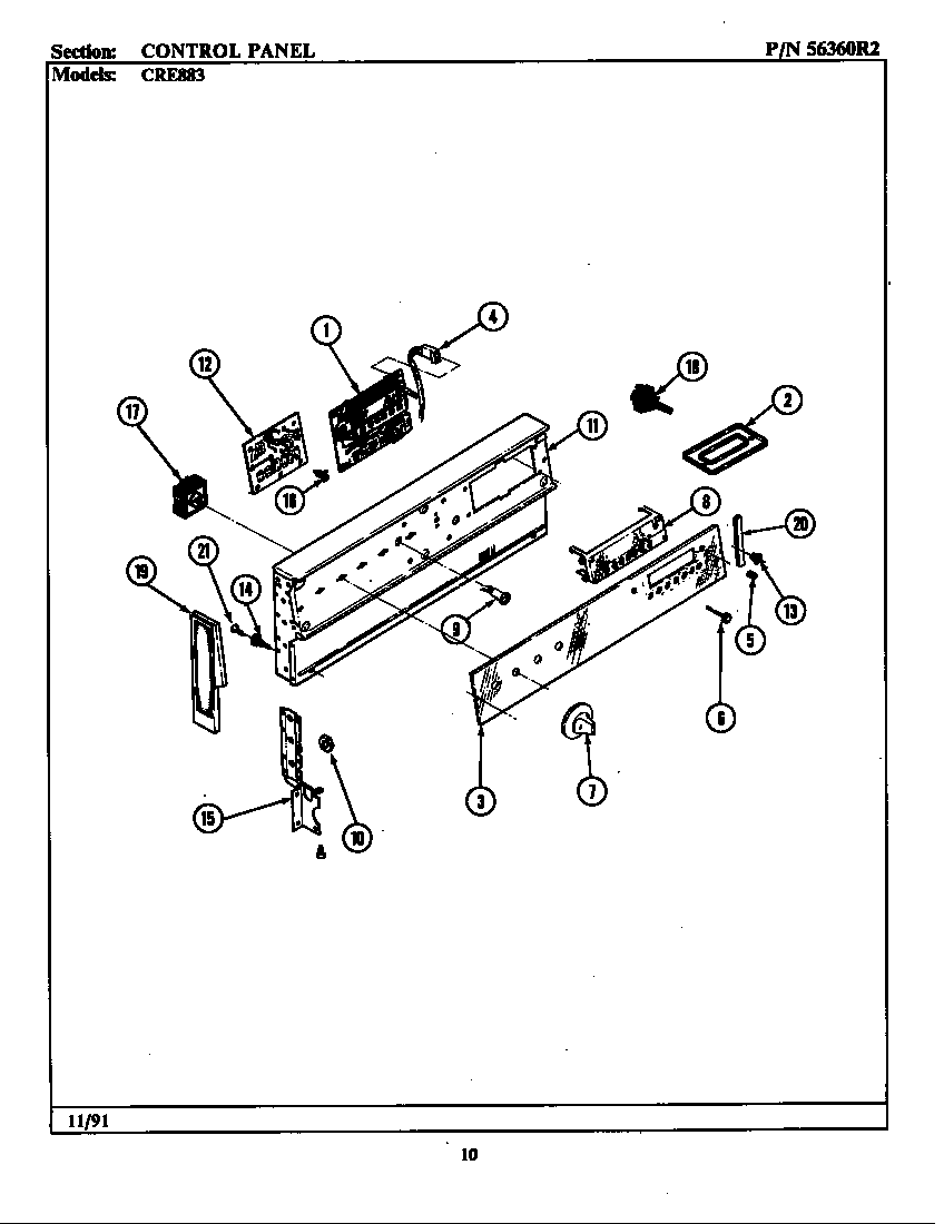 Maytag LCRE883 control panel (cre883) (cre883) (lcre883) diagram